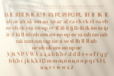 Marvella | Ligature Typeface Font studioalmeera 