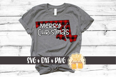 Maryland - Buffalo Plaid State - SVG PNG DXF Cut Files SVG Cheese Toast Digitals 