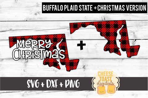 Maryland - Buffalo Plaid State - SVG PNG DXF Cut Files SVG Cheese Toast Digitals 