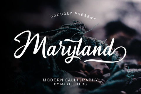 Maryland Modern Script Font MJB Letters Studio 