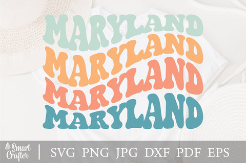 Maryland Svg, Love Maryland Svg, Maryland State Svg, Usa State Svg, Travel States Tourist Svg, America Family Vacation Svg, Wavy Stacked Svg SVG Fauz 