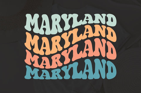 Maryland Svg, Love Maryland Svg, Maryland State Svg, Usa State Svg, Travel States Tourist Svg, America Family Vacation Svg, Wavy Stacked Svg SVG Fauz 