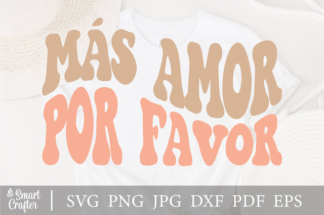 Mas Amor Por Favor svg, More Love Please svg, Minimalist SVG, EPS, PNG, Dxf Digital Design Download, Cricut, Files for Cutting SVG Fauz 