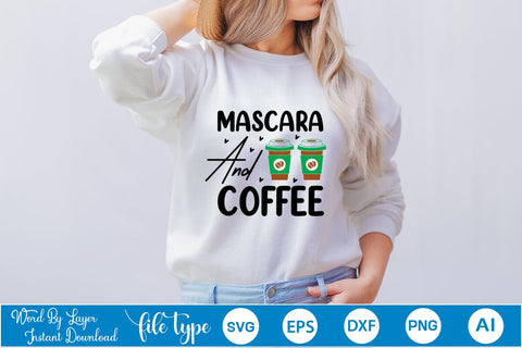 Mascara and Coffee SVG SVGs,Quotes and Sayings,Food & Drink,On Sale, Print & Cut SVG DesignPlante 503 