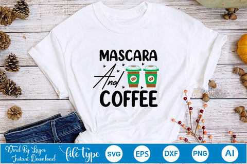 Mascara and Coffee SVG SVGs,Quotes and Sayings,Food & Drink,On Sale, Print & Cut SVG DesignPlante 503 