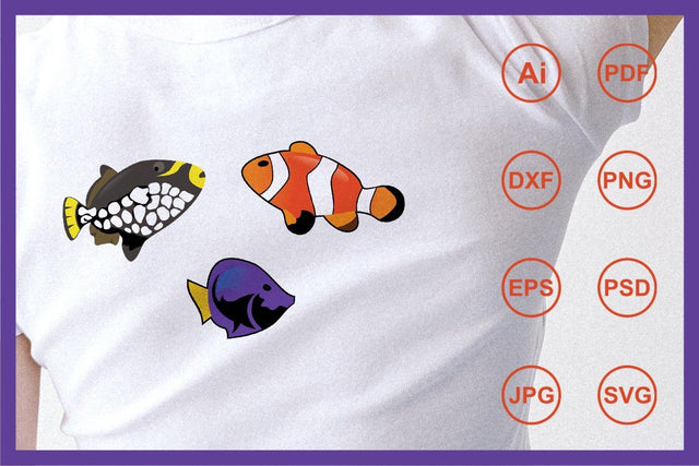 Mascot cartoon character fish design illustration SVG Leamsign Studio 