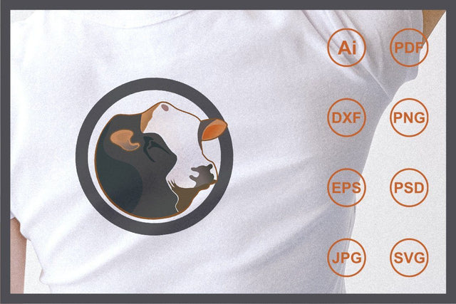 Mascot character cow head design illustration SVG Leamsign Studio 