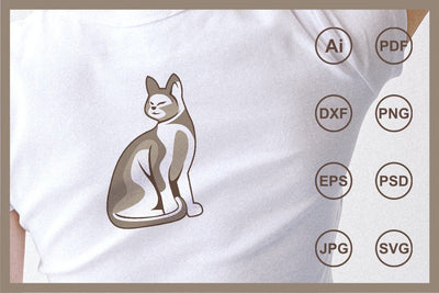 Mascot character sitting cat design illustration SVG Leamsign Studio 