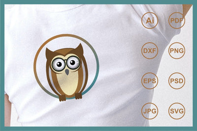 Mascot character smart owl design illustration SVG Leamsign Studio 