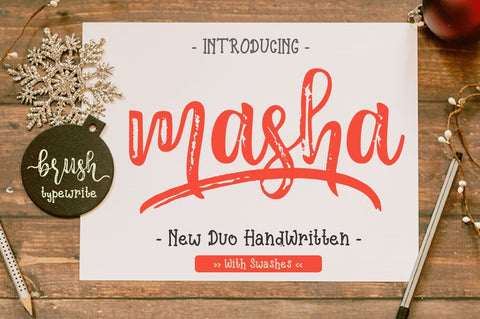 Masha // Duo Handlettered Fonts Font Haksen 