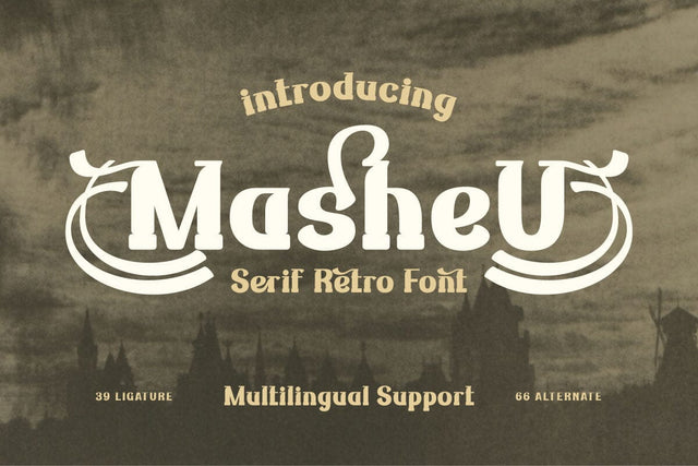 Masheu | Serif Classic Modernism Font twinletter 