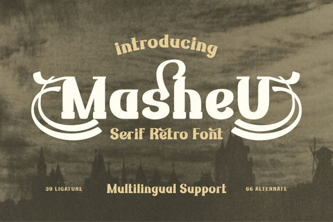 Masheu | Serif Classic Modernism Font twinletter 