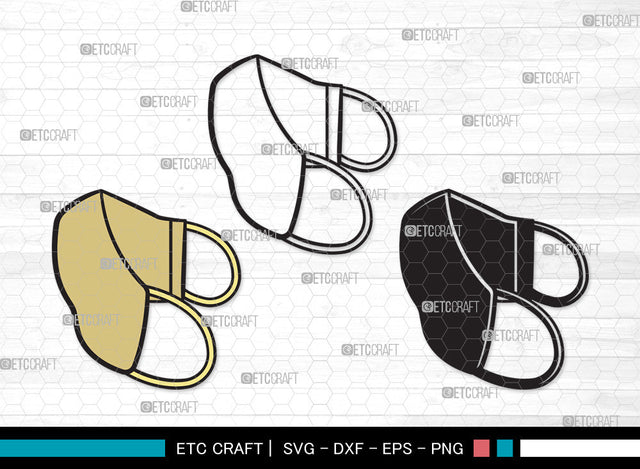 Mask Clipart SVG, Mask Svg, Face Mask Svg, Medical Mask Svg, Surgical Mask Svg, Quarantine Mask Svg, Face Mask Icon Svg, Mask Clipart SVG ETC Craft 