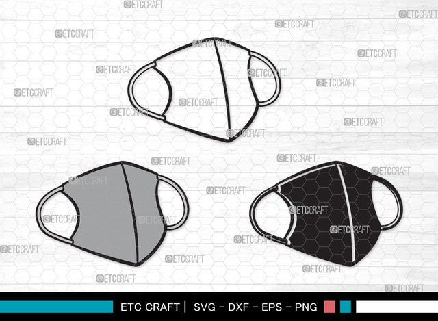 Mask Clipart SVG, Mask Svg, Face Mask Svg, Medical Mask Svg, Surgical Mask Svg, Quarantine Mask Svg, Face Mask Icon Svg, Mask Clipart SVG ETC Craft 