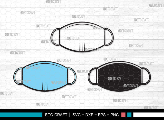 Mask Clipart SVG, Mask Svg, Face Mask Svg, Medical Mask Svg, Surgical Mask Svg, Quarantine Mask Svg, Face Mask Icon Svg, Mask Clipart SVG ETC Craft 