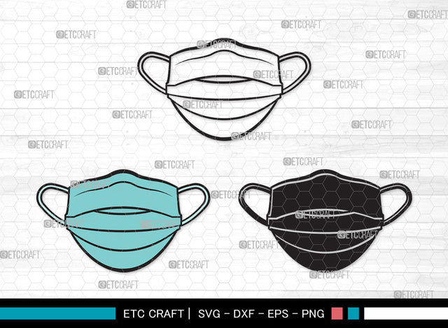 Mask Clipart SVG, Mask Svg, Face Mask Svg, Medical Mask Svg, Surgical Mask Svg, Quarantine Mask Svg, Face Mask Icon Svg, Mask Clipart SVG ETC Craft 
