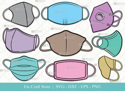 Masks Clipart SVG Cut File | Mask Svg | Face Mask Svg | Medical Mask Svg | Surgical Mask Svg | Quarantine Mask Svg | Face Mask Icon Svg | Masks Svg Bundle SVG ETC Craft 