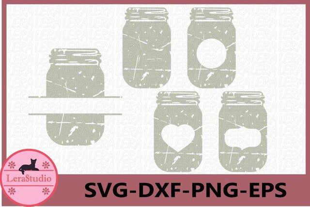 Mason Jar Grunge SVG Lerastudio 