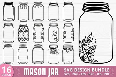 Mason Jar SVG Bundle, Glass Jar SVG SVG FiveStarCrafting 