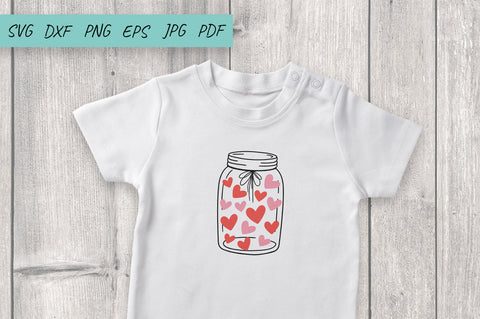 Mason Jar Svg Cut File, Hearts in jar, Valentine SVG, Love SVG Irina Ostapenko 