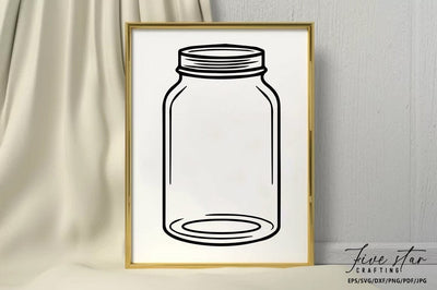 Mason Jar SVG Design SVG FiveStarCrafting 