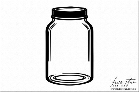 Mason Jar SVG Design SVG FiveStarCrafting 