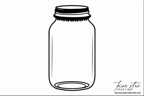 Mason Jar SVG Design SVG FiveStarCrafting 