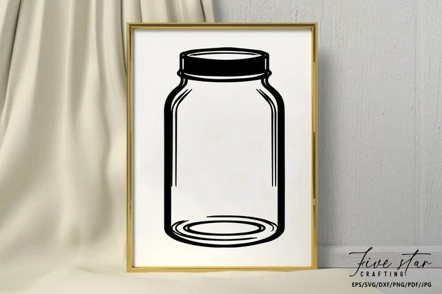 Mason Jar SVG Design SVG FiveStarCrafting 