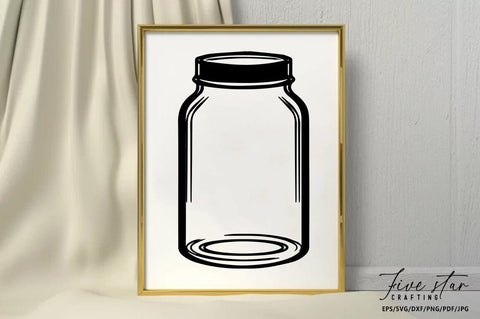 Mason Jar SVG Design SVG FiveStarCrafting 