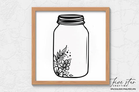 Mason Jar SVG Design SVG FiveStarCrafting 