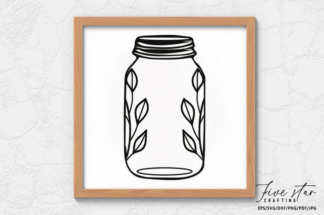 Mason Jar SVG Design SVG FiveStarCrafting 