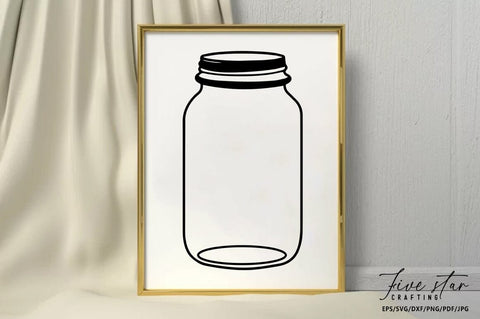 Mason Jar SVG Design SVG FiveStarCrafting 