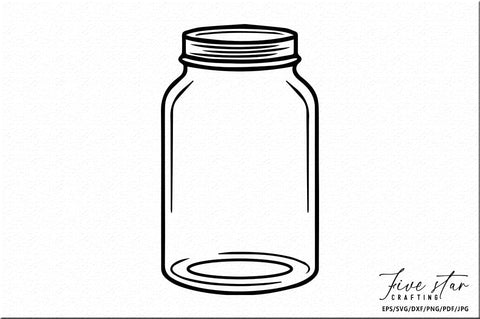 Mason Jar SVG Design SVG FiveStarCrafting 