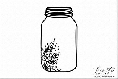 Mason Jar SVG Design SVG FiveStarCrafting 