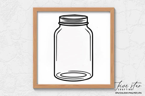 Mason Jar SVG Design SVG FiveStarCrafting 