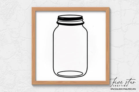 Mason Jar SVG Design SVG FiveStarCrafting 