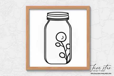 Mason Jar SVG Design SVG FiveStarCrafting 