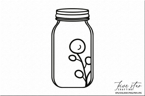 Mason Jar SVG Design SVG FiveStarCrafting 