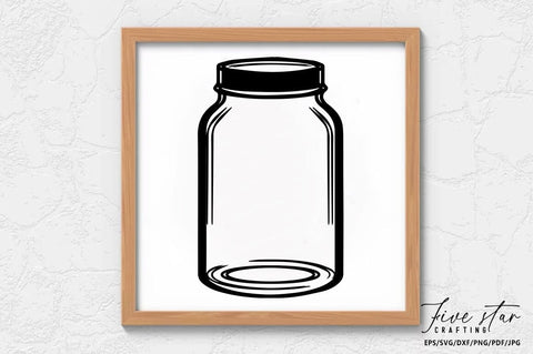 Mason Jar SVG Design SVG FiveStarCrafting 