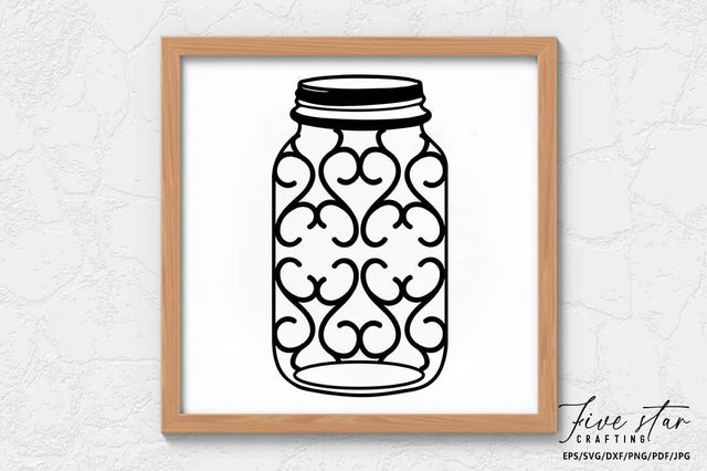 Mason Jar SVG Design SVG FiveStarCrafting 