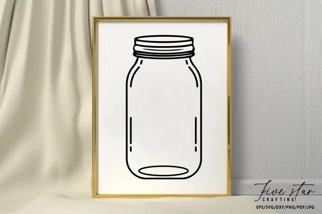 Mason Jar SVG Design SVG FiveStarCrafting 