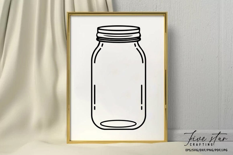 Mason Jar SVG Design SVG FiveStarCrafting 
