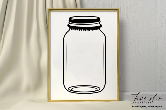 Mason Jar SVG Design SVG FiveStarCrafting 