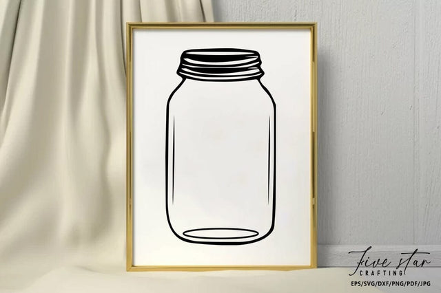 Mason Jar SVG Design SVG FiveStarCrafting 