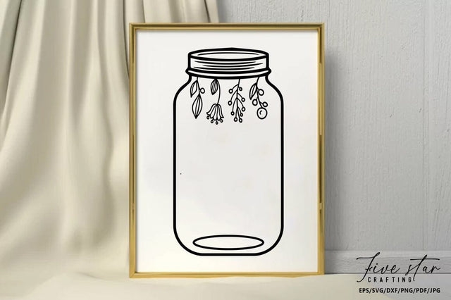 Mason Jar SVG Design SVG FiveStarCrafting 