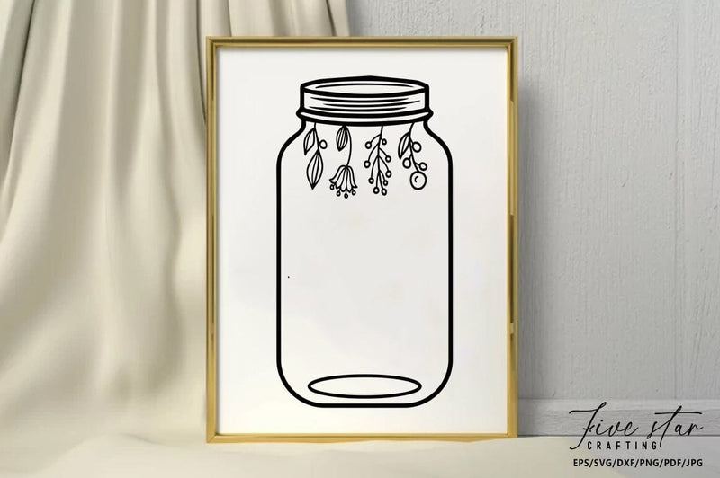 Mason Jar SVG Design SVG FiveStarCrafting 