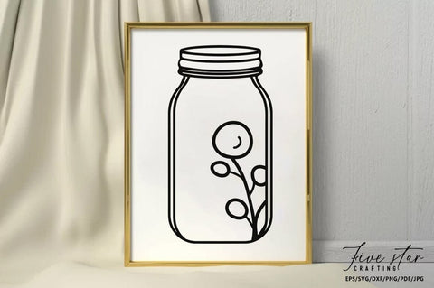 Mason Jar SVG Design SVG FiveStarCrafting 