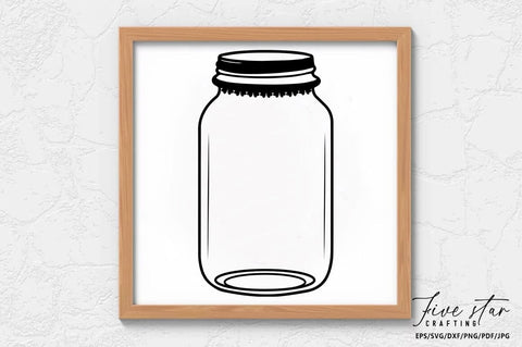 Mason Jar SVG Design SVG FiveStarCrafting 