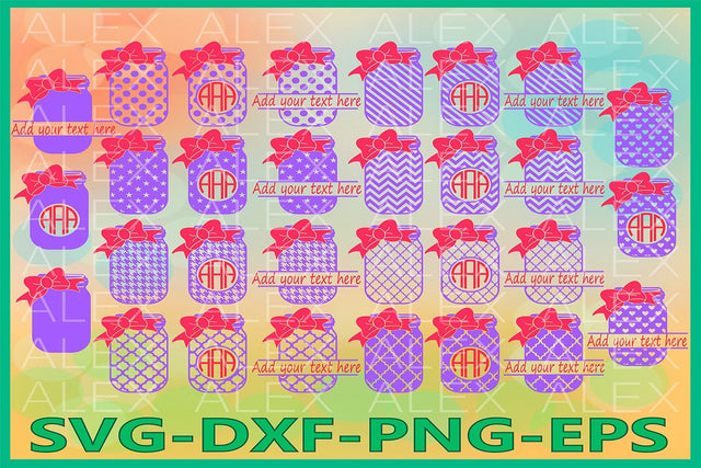 Mason Jar Svg, Polka Dot Mason Jar SVG AlexSVGStudio 