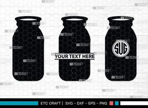 Mason Jars Monogram, Mason Jars Silhouette, Mason Jars SVG, Bottle Svg, Jam Bottle Svg, Kitchen Svg, SB00172 SVG ETC Craft 